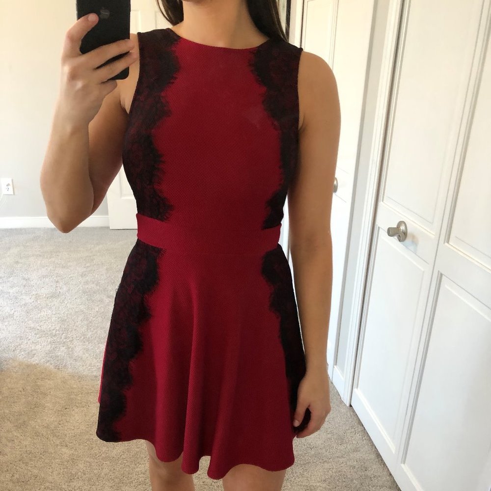 Red & Black lace Dress